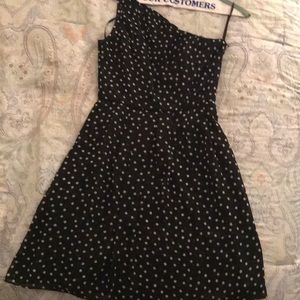 Polka dot one shoulder cocktail dress